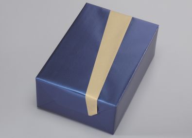 Geschenkpapier Vollton blau perlglanz / gold