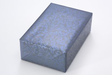 Geschenkpapier Paisley blau metallic