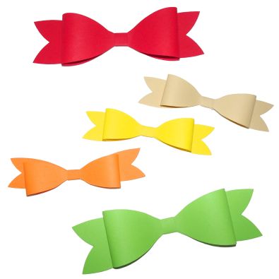 2-Flügelschleife aus Papier mit Enden in Schwalbenform