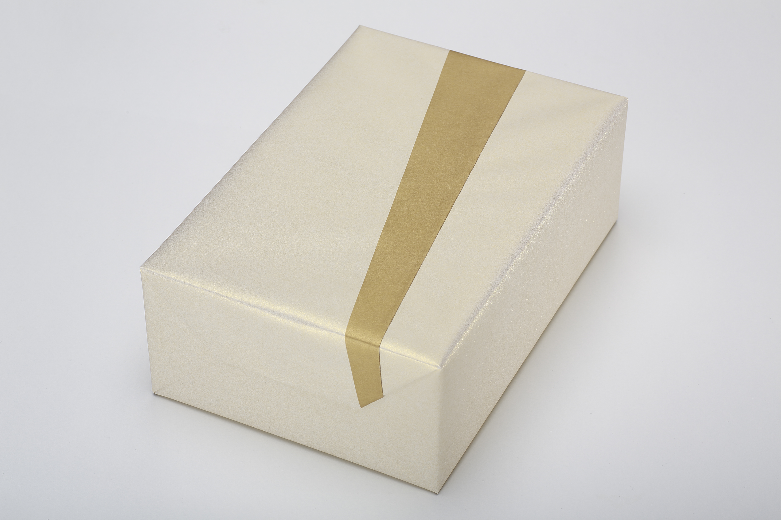 Geschenkpapier Vollton perlglanz weißgold/metallic gold