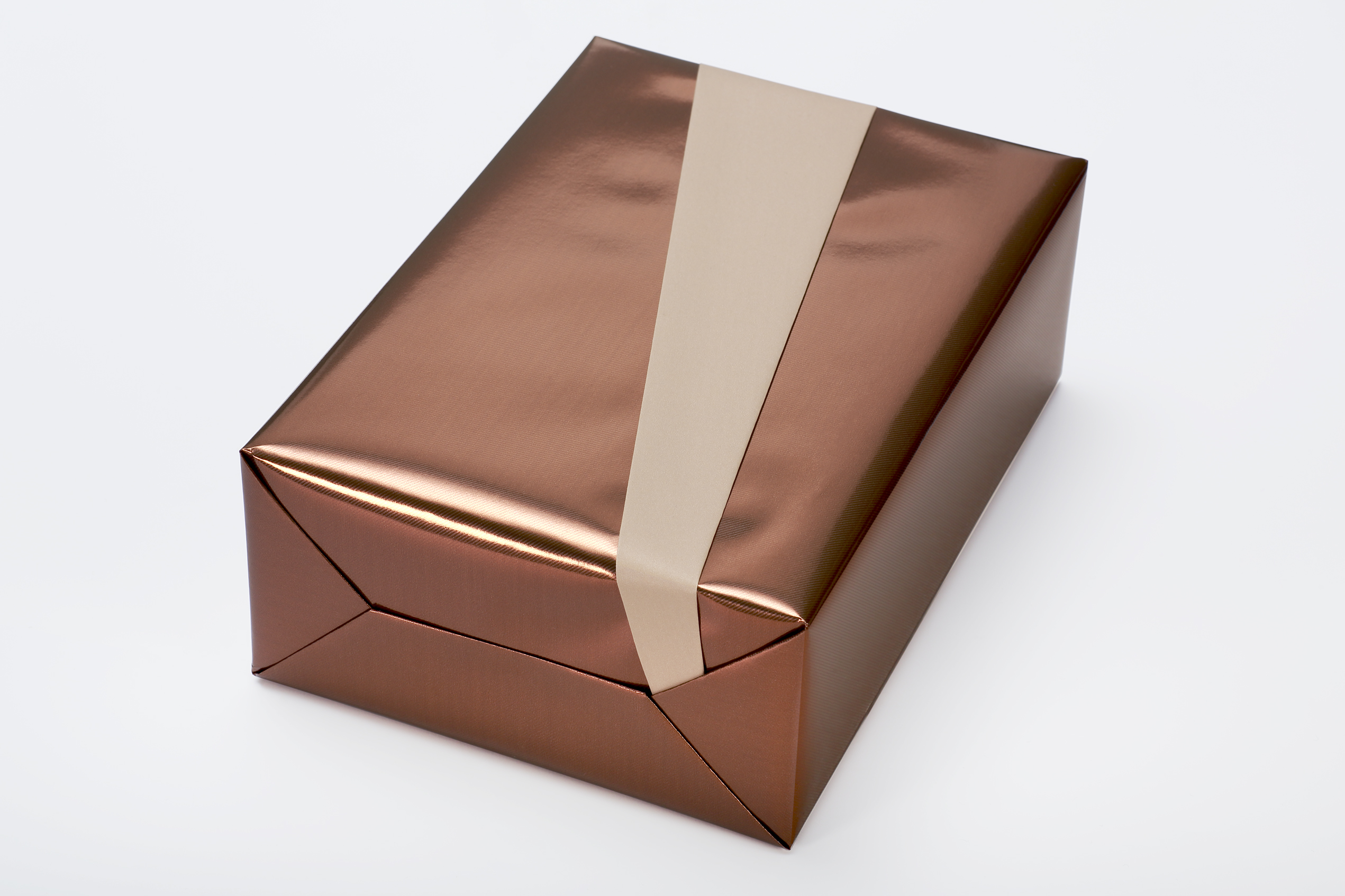 Geschenkpapier Vollton Cognac metallic / creme